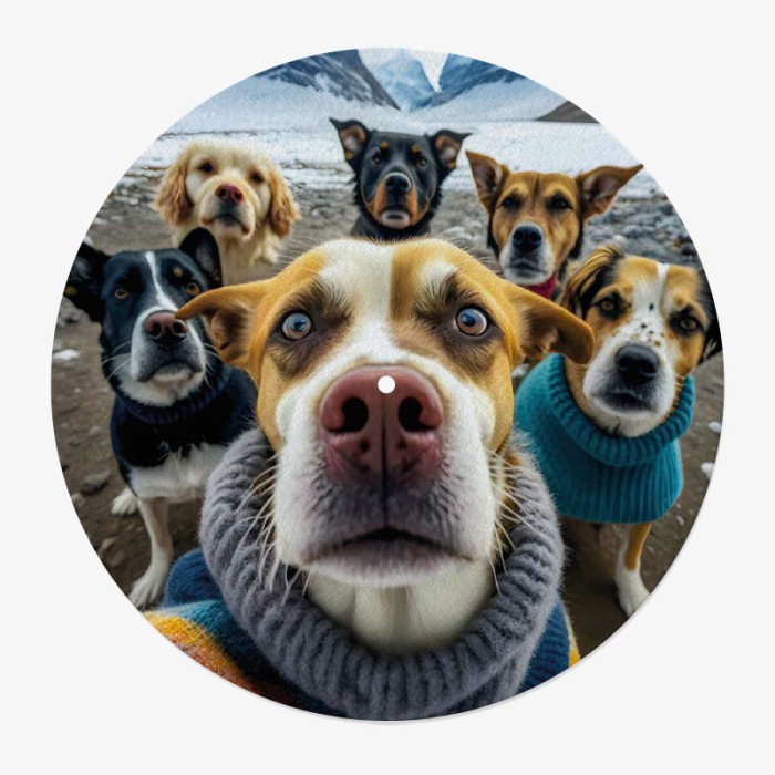 Dog Selfie Vinyl Slipmat | 12" High Quality Slipmat | Feylt