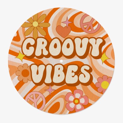 Groovy Vinyl Slipmat | 12 po Slipmat for Vinyl Turntable | Feylt