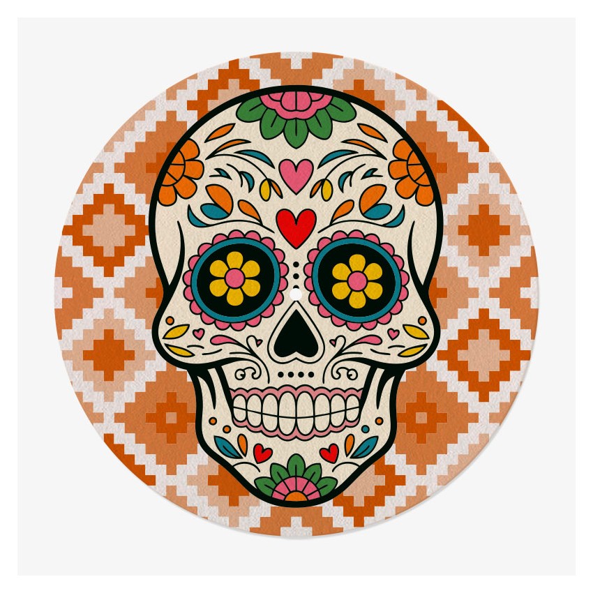 Mexican Skull Vinyl Slipmat | Original Slipmat for Turntable | Feylt