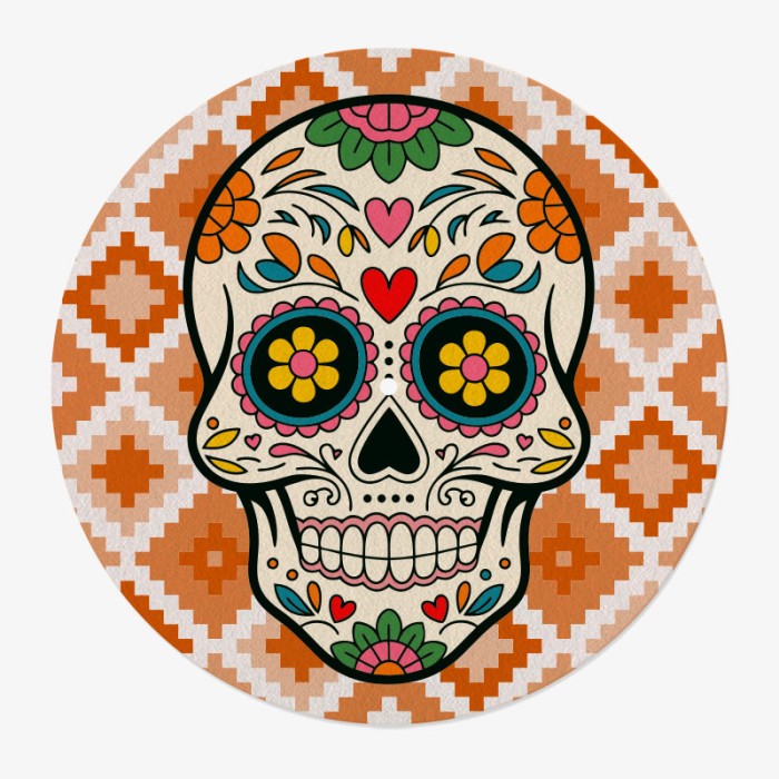 Mexican Skull Vinyl Slipmat | Original Slipmat for Turntable | Feylt