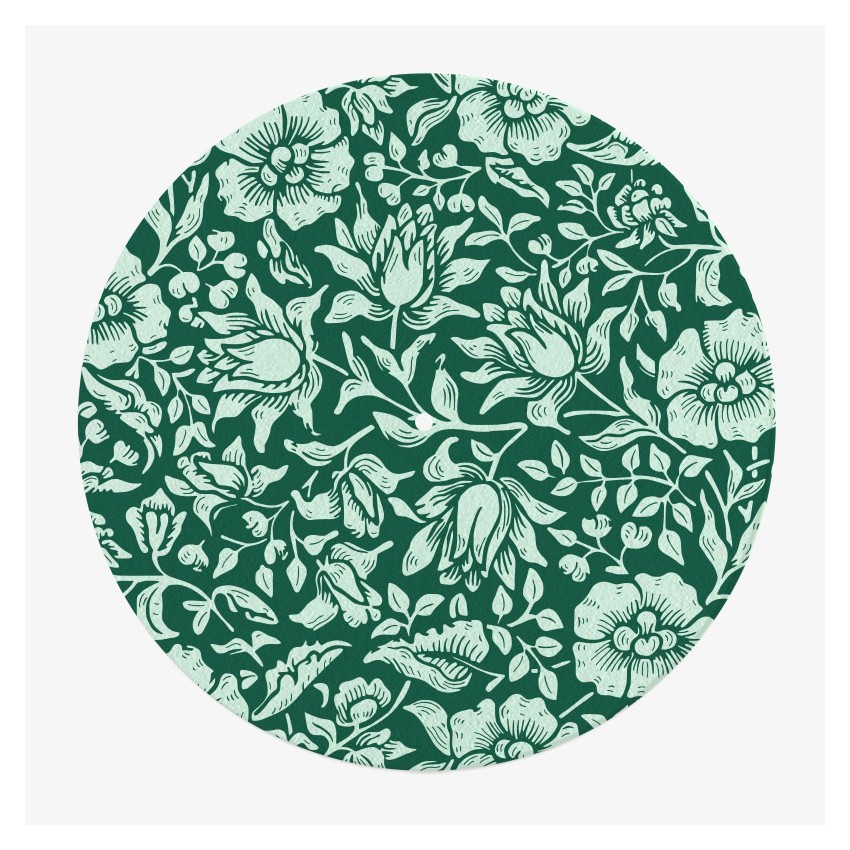 Flowery Vinyl Slipmat | 12 po Slipmat for Vinyl Turntable | Feylt